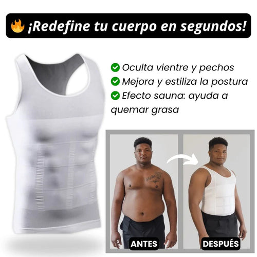 Camiseta Reductora Masculina CamiFit™ – Postura y Abdomen Plano